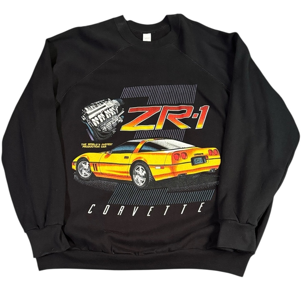 Vintage 90’s Corvette ZR-1 Black Oversized Sweater Men’s XXXL Deadstock NWOT